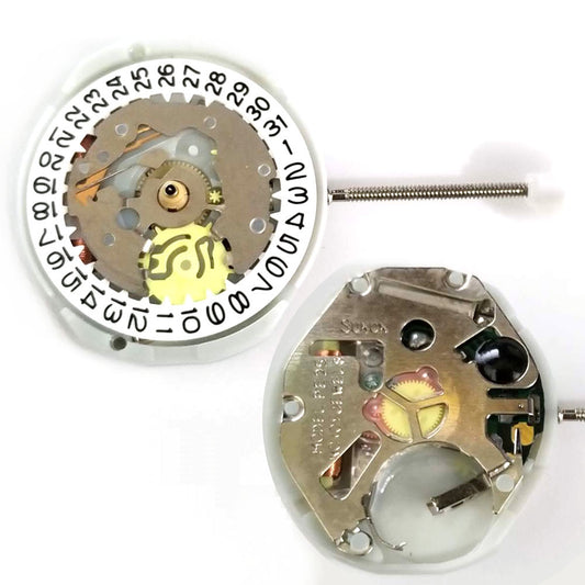 Sunon PE25 quartz watch movement with 3 hands and date window at 3/6 position for precision timekeeping