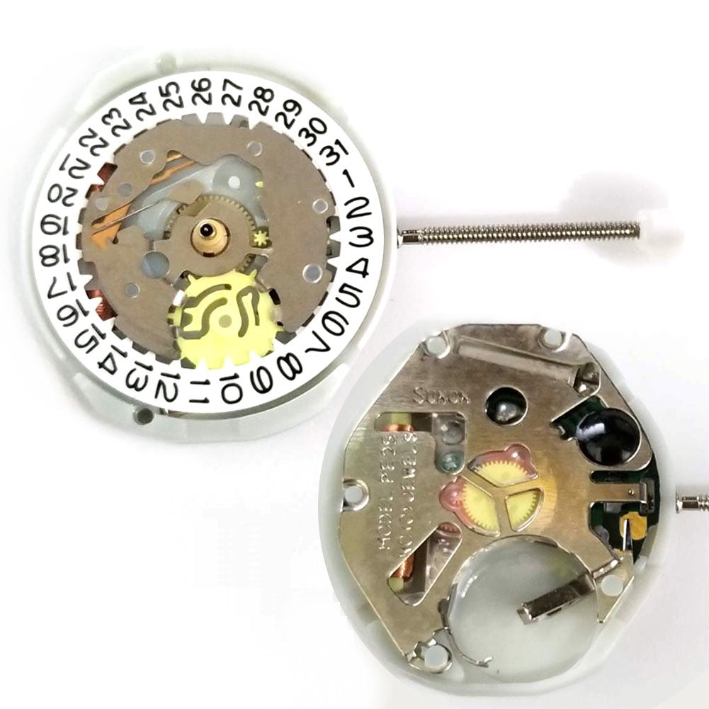 Sunon PE25 quartz watch movement with 3 hands and date window at 3 o'clock, precise timekeeping