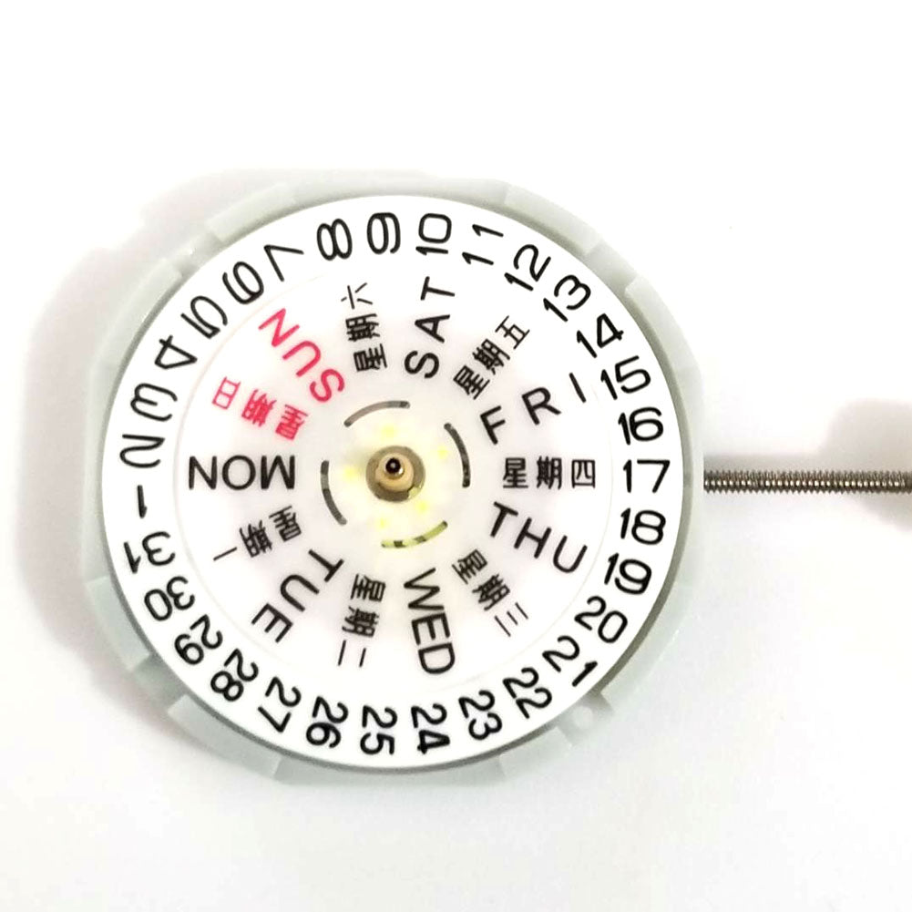 Quartz Movement Sunon PE28 watch with 3 hands, date and day display, sleek design for everyday wear.