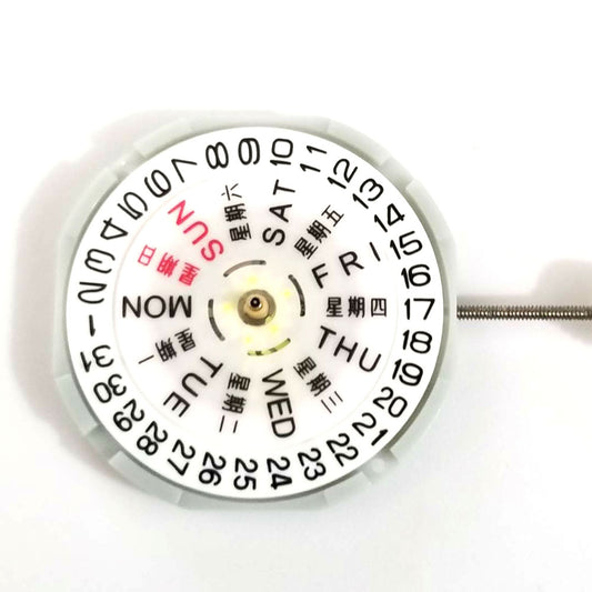 Quartz Movement Sunon PE28 watch with 3 hands, date and day display, sleek design for everyday wear.