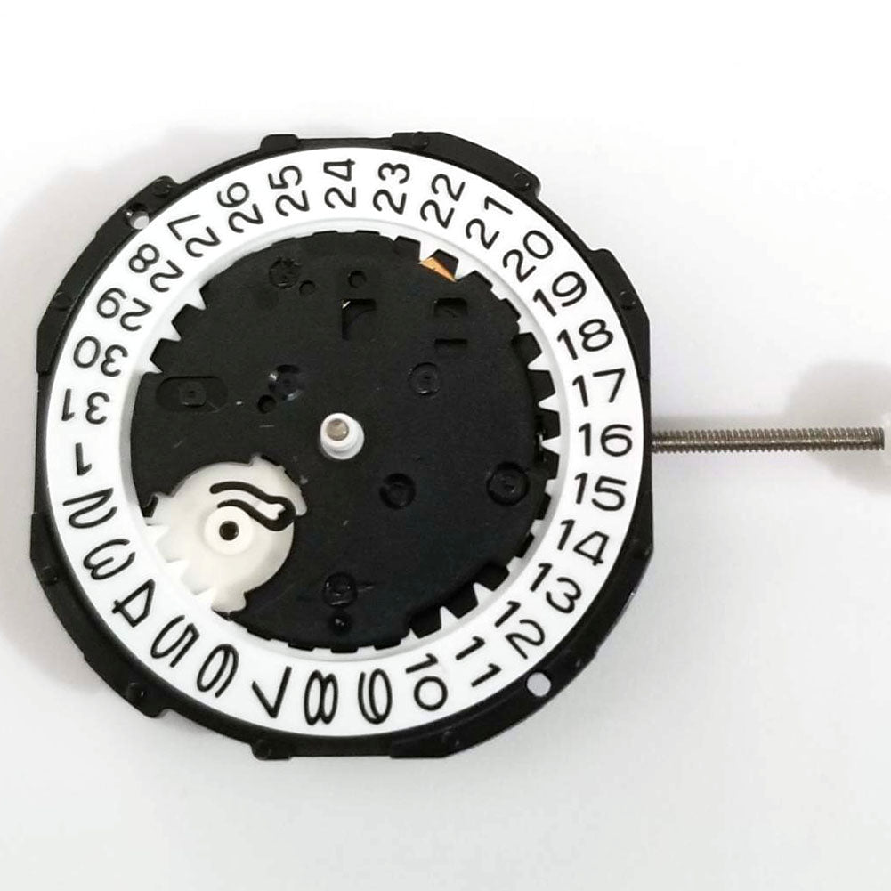 Sunon PE46 quartz watch movement with two hands and date window at 3 o'clock position