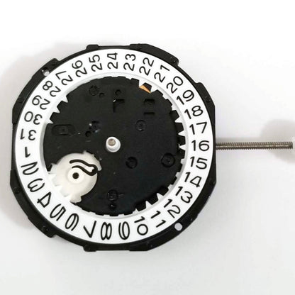 Sunon PE46 quartz watch movement with two hands and date window at 3 o'clock position