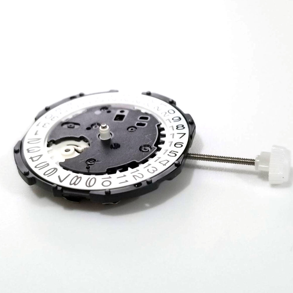 Sunon PE46 quartz watch movement with 2 hands and date at 3 o'clock, precise timekeeping.