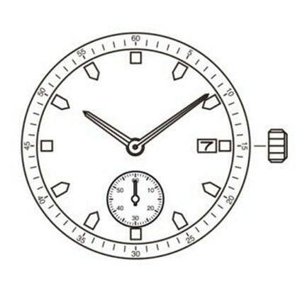 Montre à quartz Sunon à 2 aiguilles, mouvement PE48, date à 3/6, petite seconde à 6/9