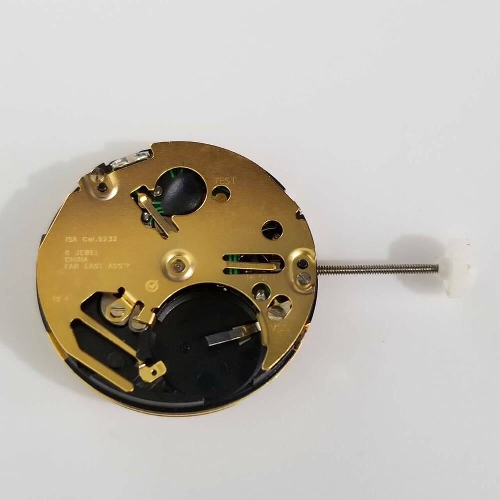 ISA 9232 gold quartz watch movement repair part for accurate timekeeping by ISA.