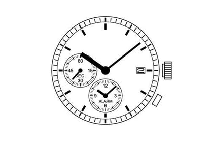 S. Epson YM24 quartz watch movement showing precision gears for accurate timekeeping repair part.
