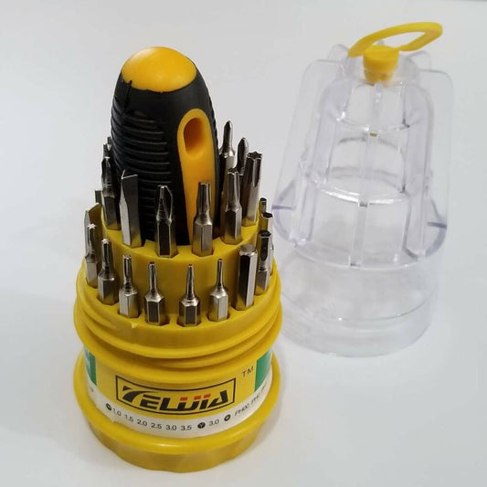 Versatile 30 in 1 screwdriver set for precise watch repairs and adjustments
