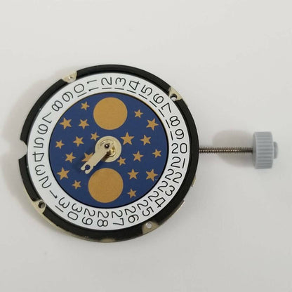 Ronda 708 quartz movement with date display at 3 o'clock for watch repairs.