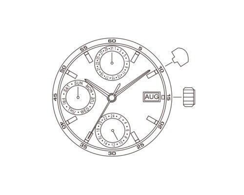 Mouvement à quartz Miyota 6P89, pièces de rechange pour montres, remplacement du 6389