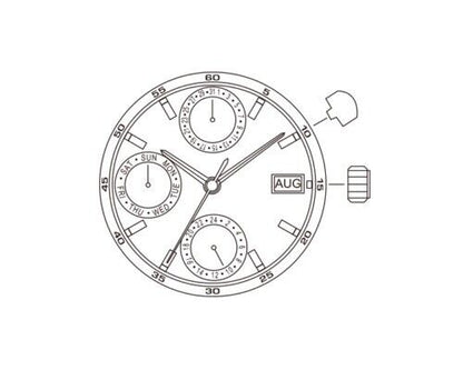Mouvement à quartz Miyota 6P89, pièces de rechange pour montres, remplacement du 6389