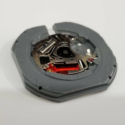 Hattori Epson VJ55B quartz watch movement with date at 6, Japanese precision for watch repairs.