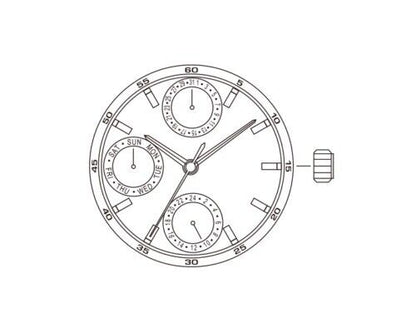 Mouvement à quartz Miyota 6P27, pièces de rechange pour montres, remplacement du 6327