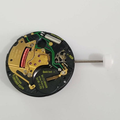 Close-up of ISA J320/103 quartz watch movement replacement part for precise timekeeping, compatible with model 330/103.