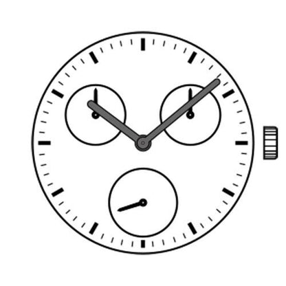 Hattori Epson VD76A quartz watch movement showcasing precise Japanese craftsmanship for reliable timekeeping.