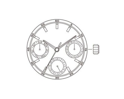 Mouvement à quartz Miyota 6P29, pièces de rechange pour montres, remplacement du 6329