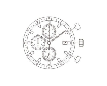 Miyota 0S10 quartz watch movement, precise replacement part for watch repairs and upgrades.