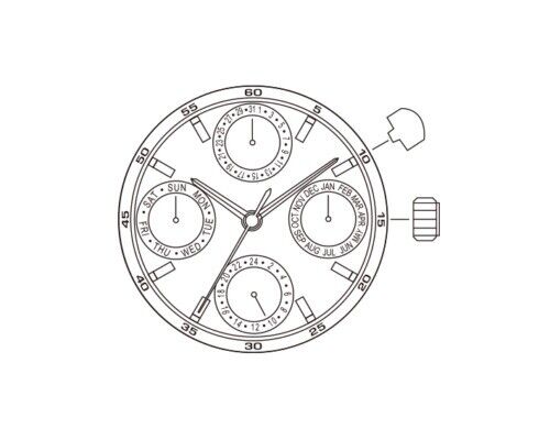 Mouvement à quartz Miyota 6P09, pièces de rechange pour montres, remplacement du 6309
