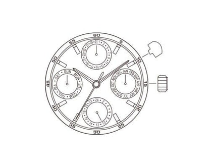 Mouvement à quartz Miyota 6P09, pièces de rechange pour montres, remplacement du 6309