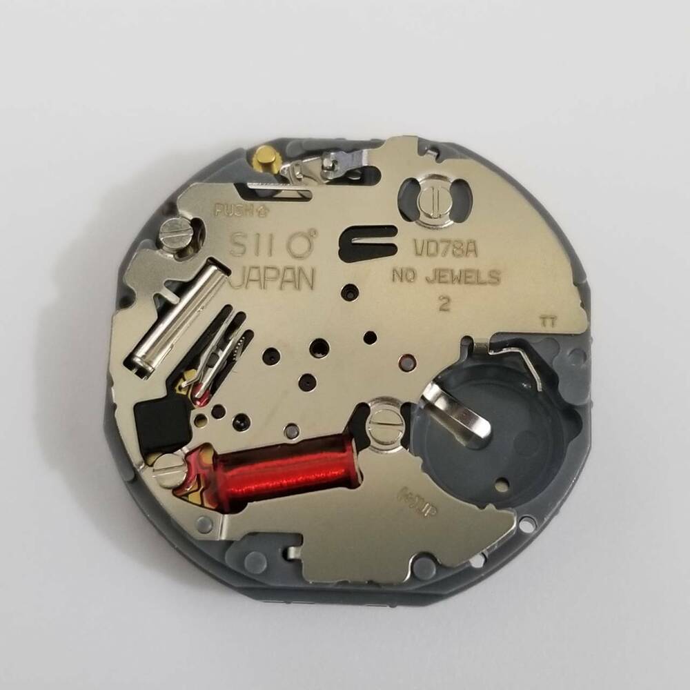 Hattori Epson VD78A quartz watch movement, precise Japan-made mechanism for repair and customization.