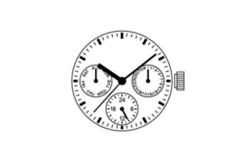 Epson VX3J quartz watch movement replacement part for V33J models, precision repair by Epson.