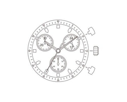 Miyota JS00 quartz watch movement for accurate timekeeping, ideal repair part for watch maintenance.