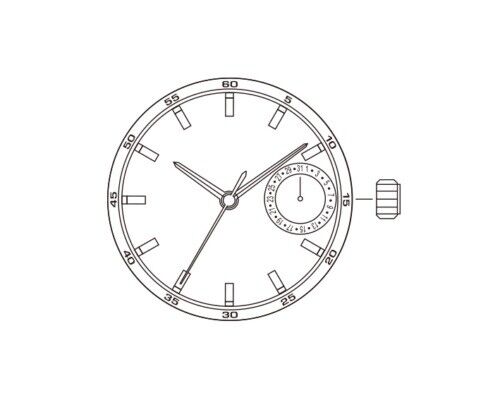 Miyota 6P26 quartz watch movement showing precise timekeeping for reliable watch repairs.