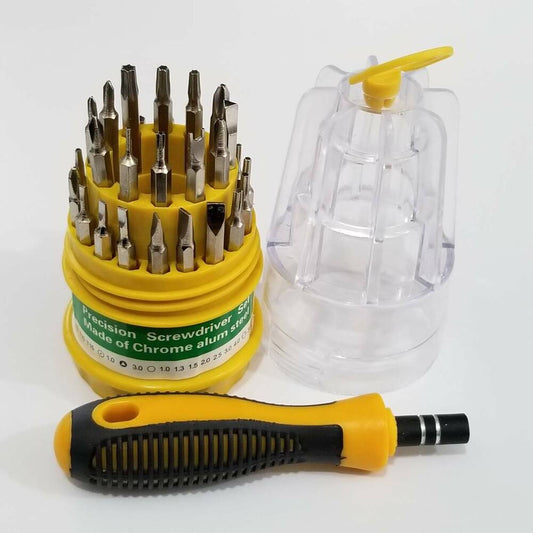 Versatile 30 in 1 screwdriver set for precise watch repairs and adjustments