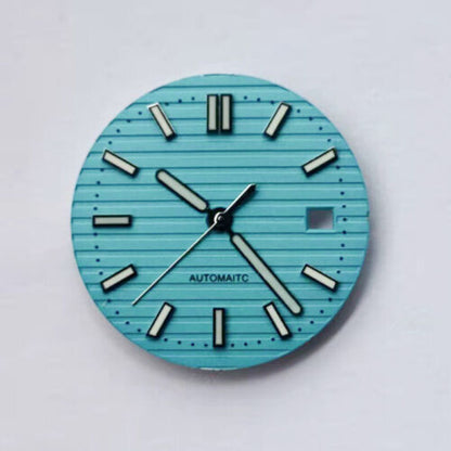 Cadran de montre 30,5 mm avec aiguilles vertes lumineuses, compatible avec les mouvements NH35/NH36