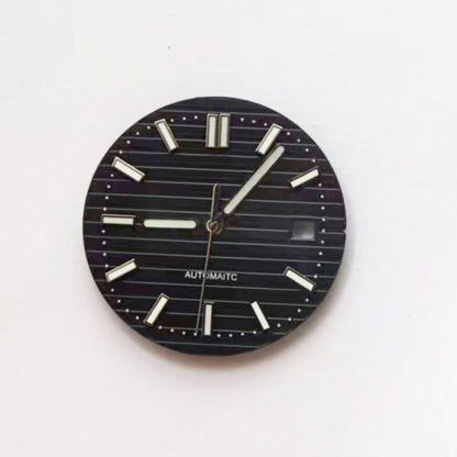 Cadran de montre 30,5 mm avec aiguilles vertes lumineuses, compatible avec les mouvements NH35/NH36