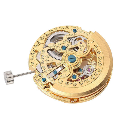 TY2807 gold hollow automatic watch movement, precise mechanical part for professional timepiece repair and replacement.