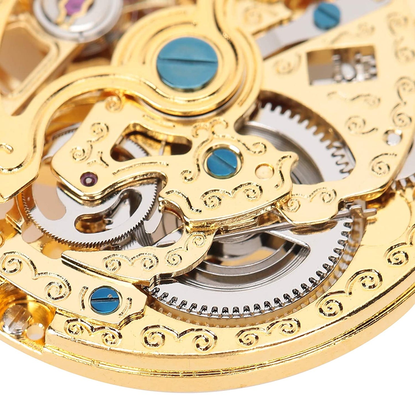 TY2807 gold hollow automatic mechanical watch movement designed for professional watch repair and replacement.