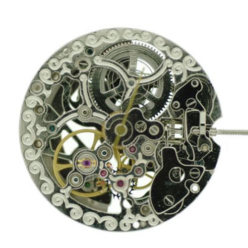 TY2807 skeleton automatic watch movement for T16 replacement, precision mechanical parts by China Made.