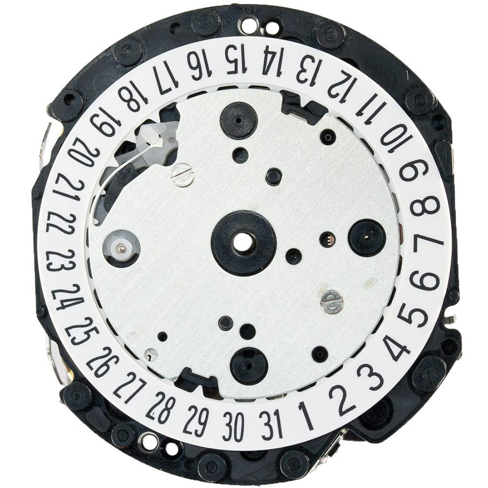 Hattori Epson VD31A quartz watch movement, precise Japan-made mechanism for reliable timekeeping.