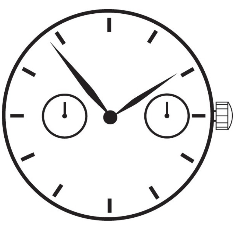 Hattori Epson TMI VD79 quartz watch movement, precise Japanese engineering for accurate timekeeping.