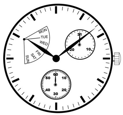 Hattori Epson VD86A quartz watch movement, precision Japanese engineering for accurate timekeeping.
