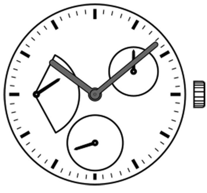 Hattori Epson TMI VD87A quartz watch movement, precision Japan-made mechanism for accurate timekeeping.
