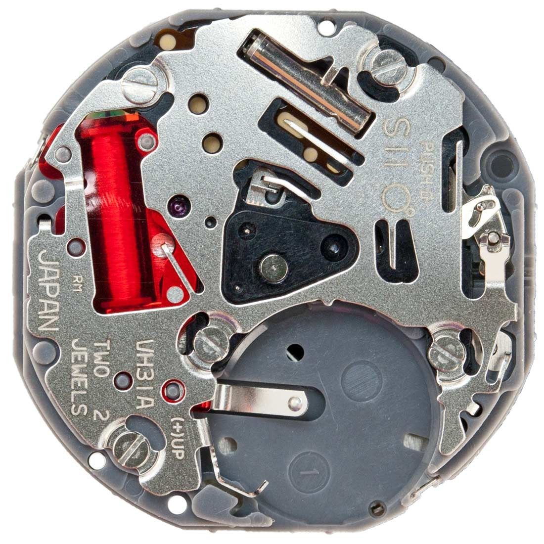 Hattori Epson TMI VH31A quartz watch movement, precision timekeeping, made in Japan.
