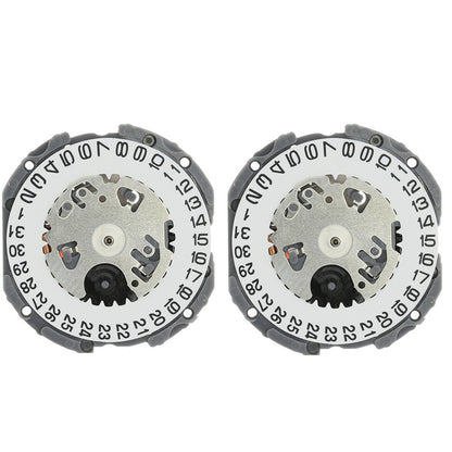 Hattori Epson VJ12B quartz watch movement with date at 3/6, precision Japanese craftsmanship.