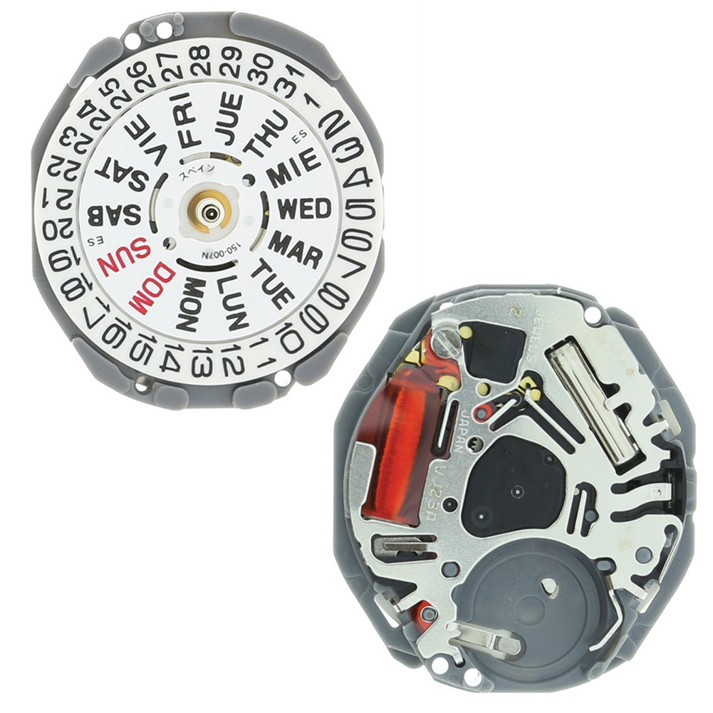 Hattori Epson TMI VJ23 quartz watch movement, precise Japanese mechanism for watch accessories.