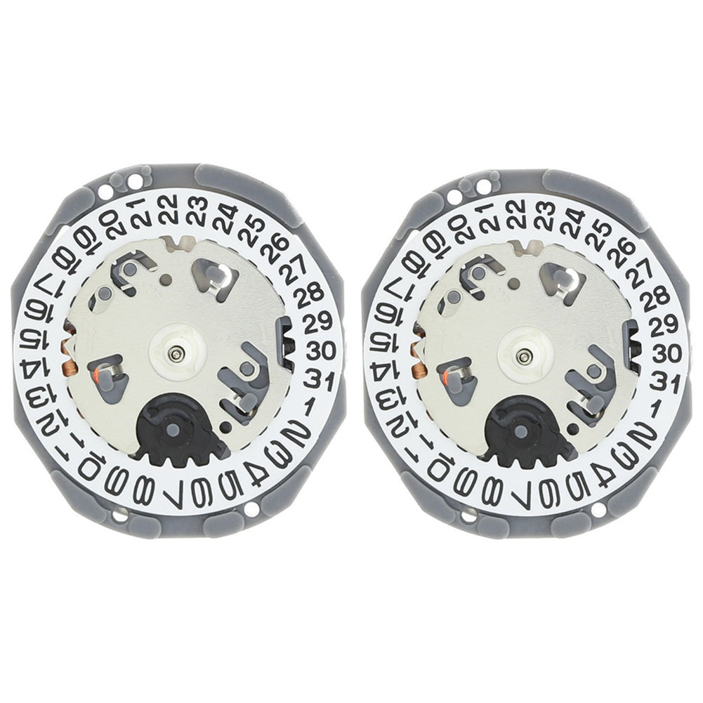 Hattori Epson TMI VJ24B quartz watch movement with date display at 3 o'clock, Japan-made precision.