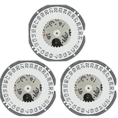 Hattori Epson quartz watch movement with date display at 3/6, Japan-made for accurate timekeeping.