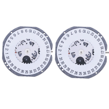 Hattori Epson TMI VJ34B quartz watch movement with dual date windows at 3 and 6, Japan made.
