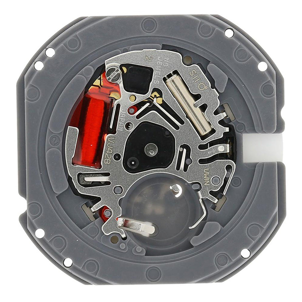 Hattori Epson TMI VJ42 quartz watch movement with date window at 3 and 6, Japan made.