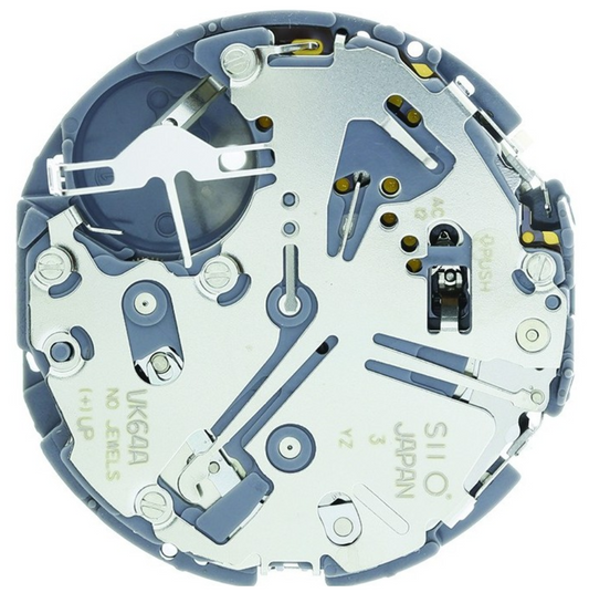Hattori Epson VK64A quartz watch movement, Japan made, precise chronograph mechanism for timepieces.