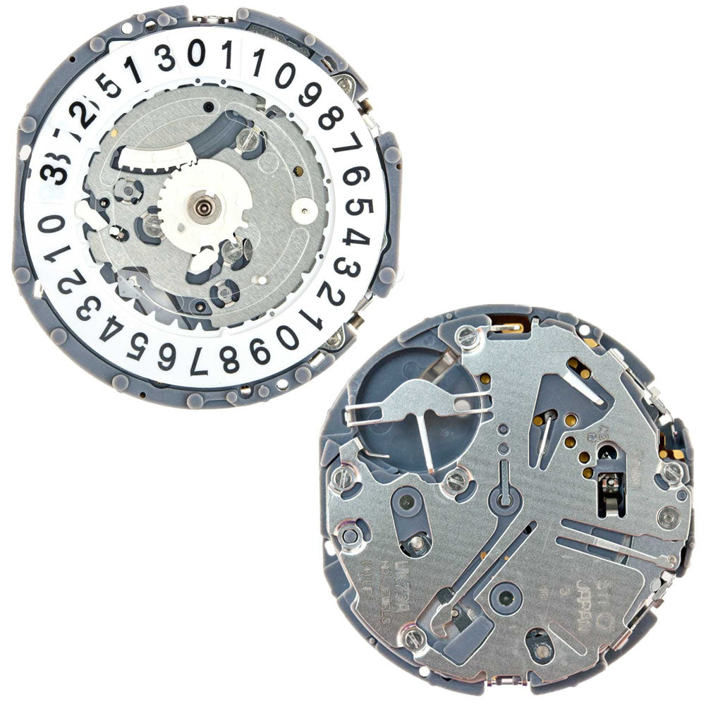 Hattori Epson VK73A quartz watch movement showcasing precise Japanese engineering for accurate timekeeping.