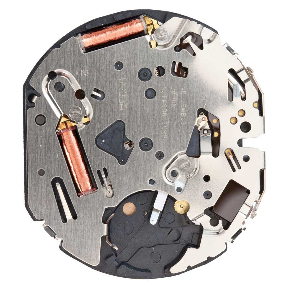 Hattori Epson VR33B quartz watch movement, precision Japanese craftsmanship for reliable timekeeping
