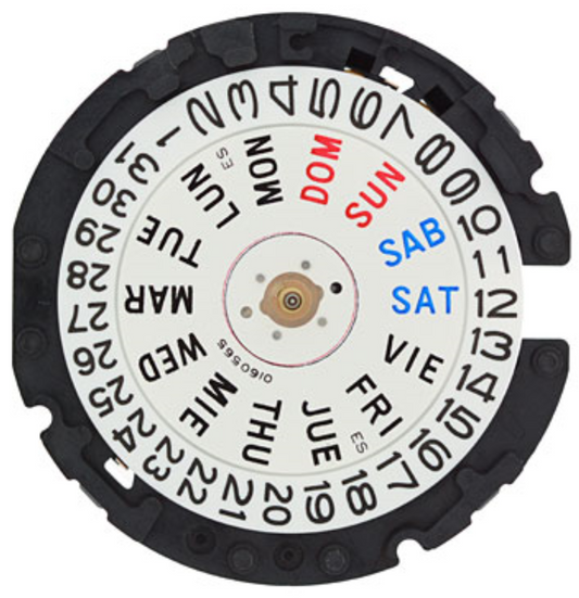 Hattori Epson VS43A solar-powered quartz watch movement, reliable Japan-made accessory.