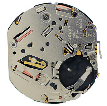Hattori Epson VS72A solar quartz watch movement for accurate Japan-made timekeeping in watch accessories.