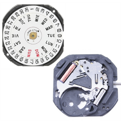 Hattori Epson VX33E quartz watch movement, precise Japan-made mechanism for watch accessory repair.
