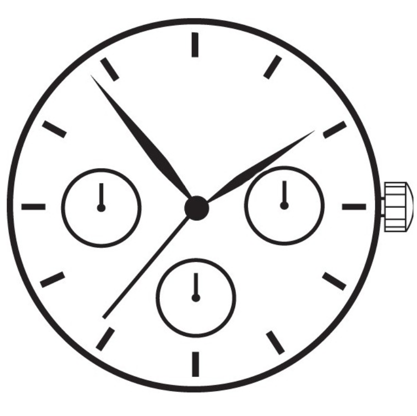 Hattori Epson TMI VX3J quartz watch movement, precision Japan-made mechanism for accurate timekeeping.